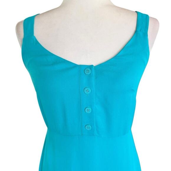 Whistles Turquoise Andie Button Dress 4 Maxi Fairy Coastal Resortwear Colorful - Picture 2 of 14